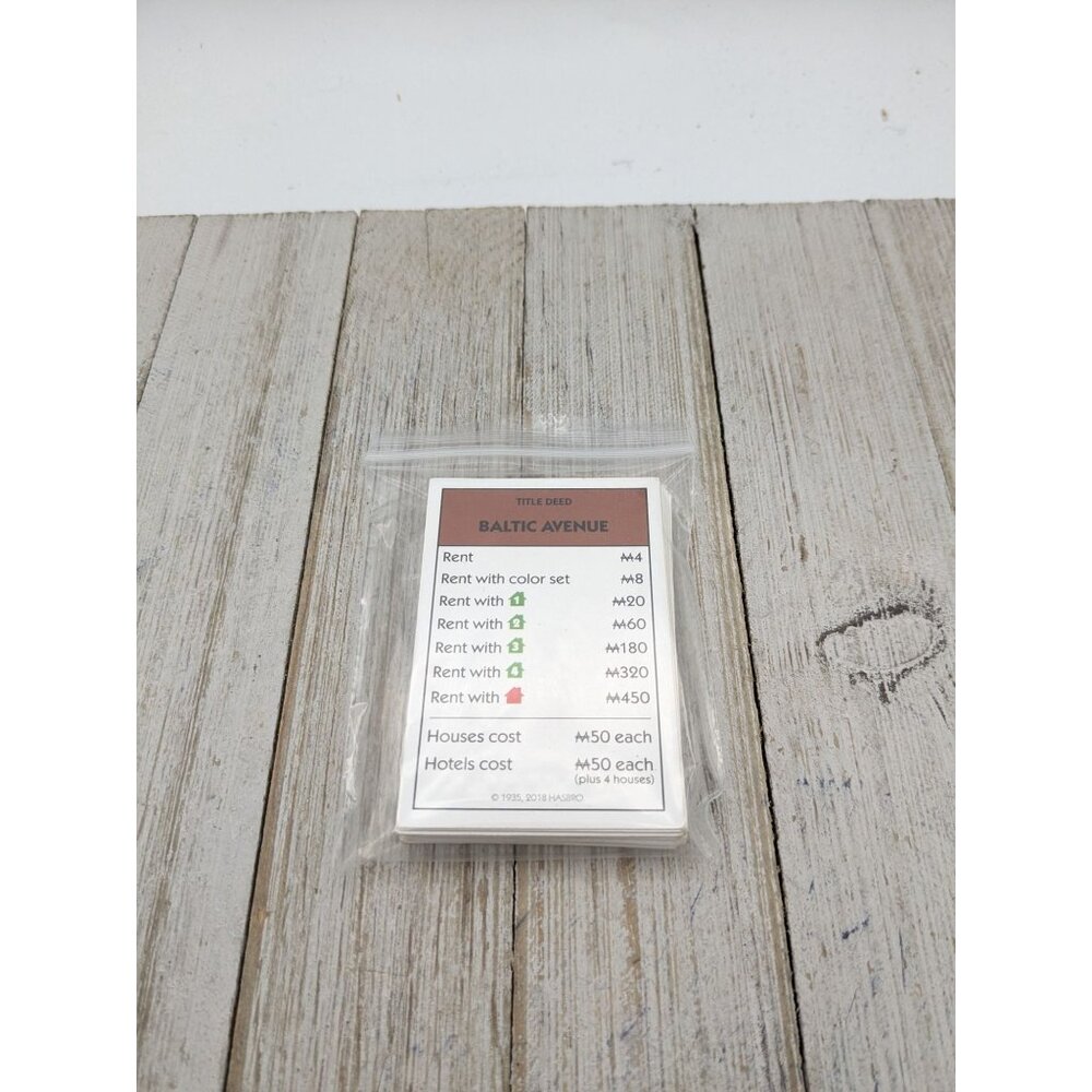 2017 Monopoly Edition Game Replacement Property Cards